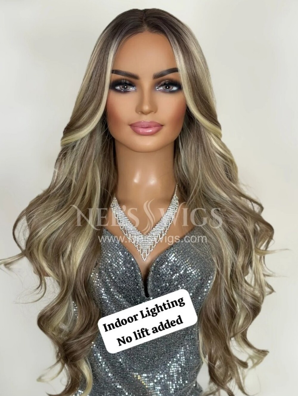 Wig by Nel's Wigs - Stevi 08 - blonde with light brunette mix Standard